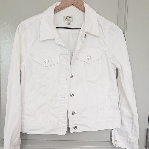J. Crew White Denim Jacket in Size Small - Picture 1 of 3